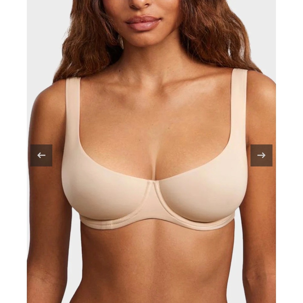 Shecurve Women Beige Nude Underwire Unlined Molded Cup Bra 38B BRA209